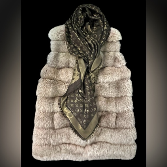 Custom $1K Real Fox Fur Plush Long Vest Gilet Jacket coat beige XL 12/14/16 mink - Picture 16 of 16